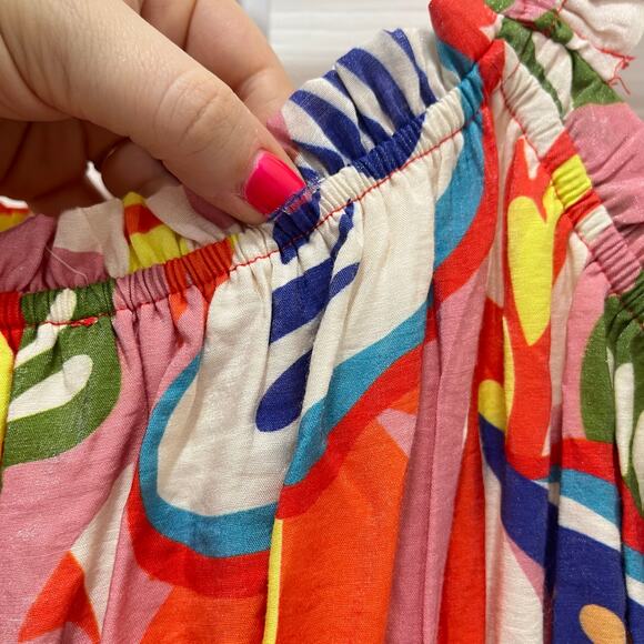 Umgee Tropical Floral Smocked Midi Dress Large Palm Print - Picture 15 of 16